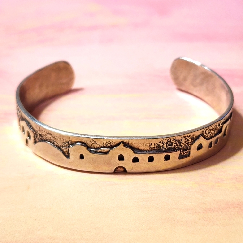 Native American Pueblo Storyteller Sterling Silver Bracelet